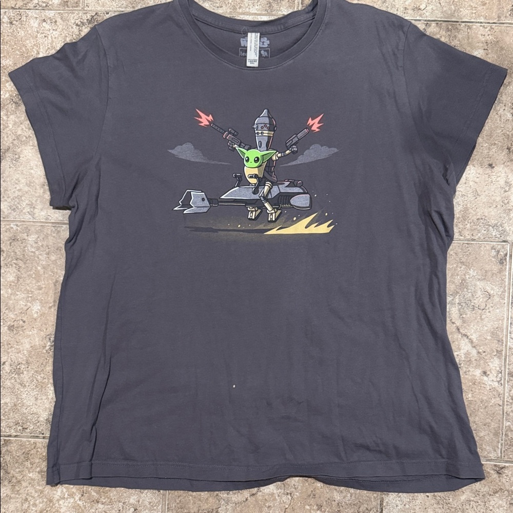 Graphic Robot Tee in Charcoal Gray